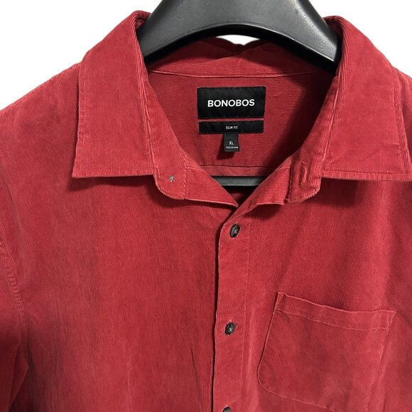 Bonobos Shirt Jacket Mens XL Red Button Up Slim Fit Shacket Thick Material - Picture 5 of 6